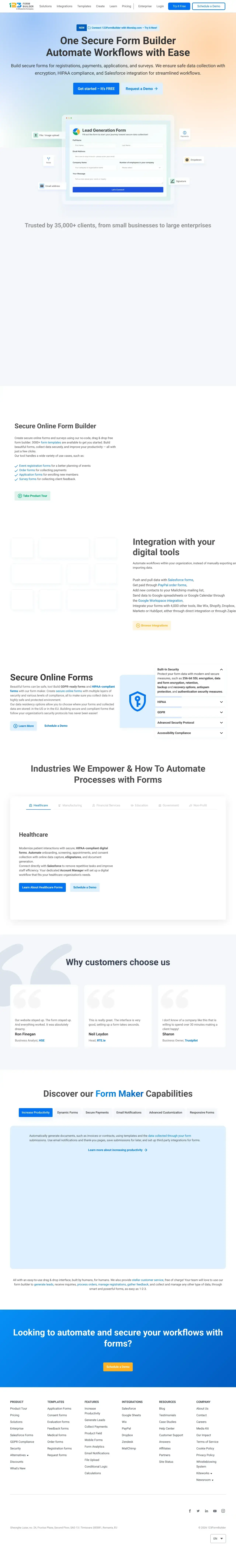 Vollständiger Screenshot von 123FormBuilder