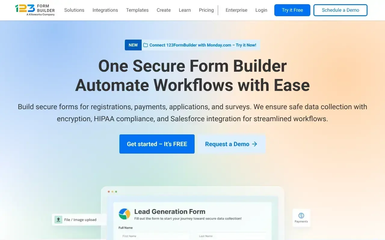 Screenshot von 123FormBuilder