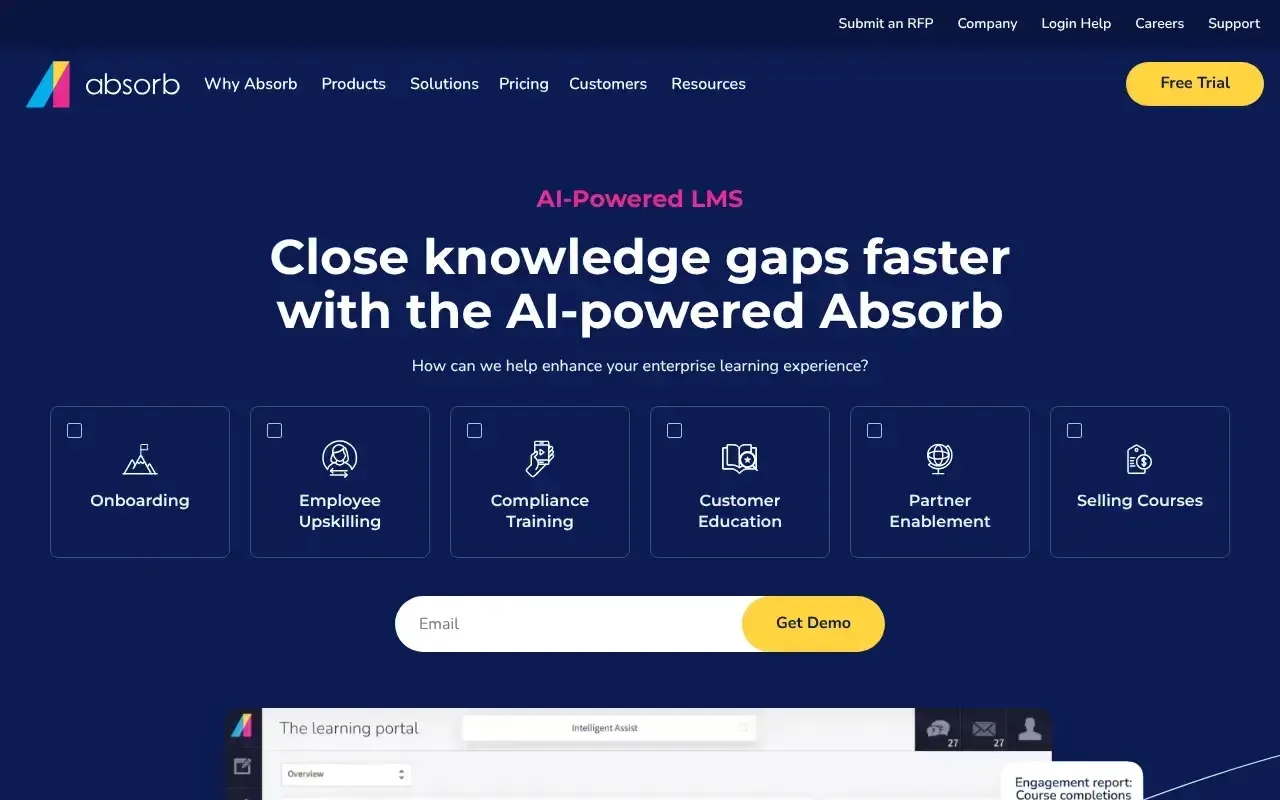 Screenshot von Absorb LMS