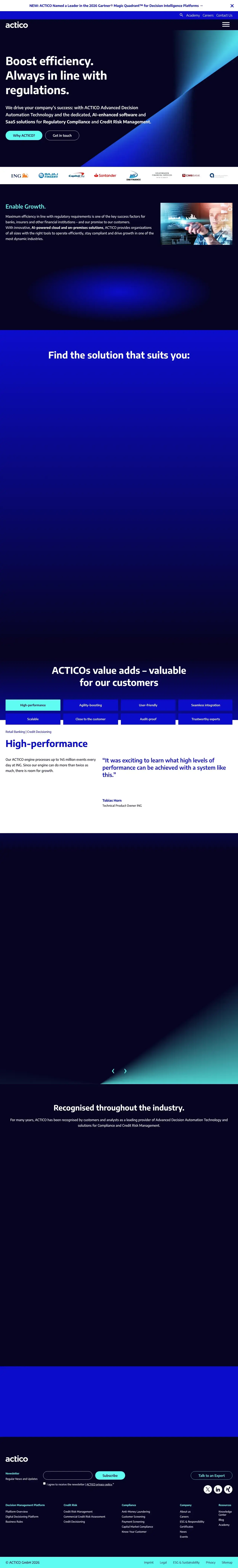 Vollständiger Screenshot von ACTICO