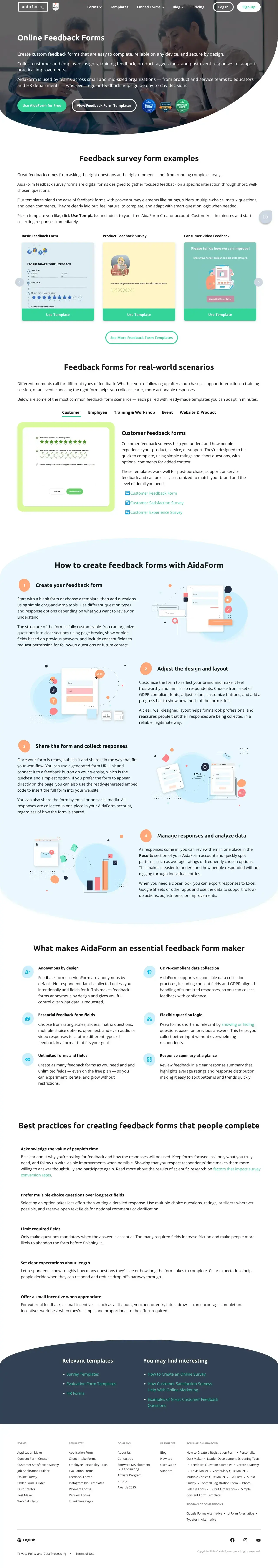 Vollständiger Screenshot von AidaForm
