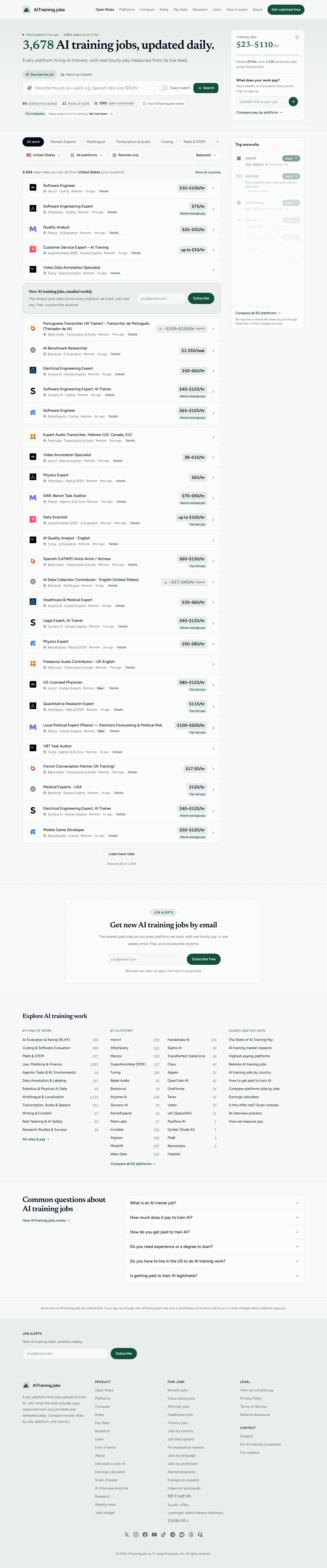 Vollständiger Screenshot von AITraining.jobs