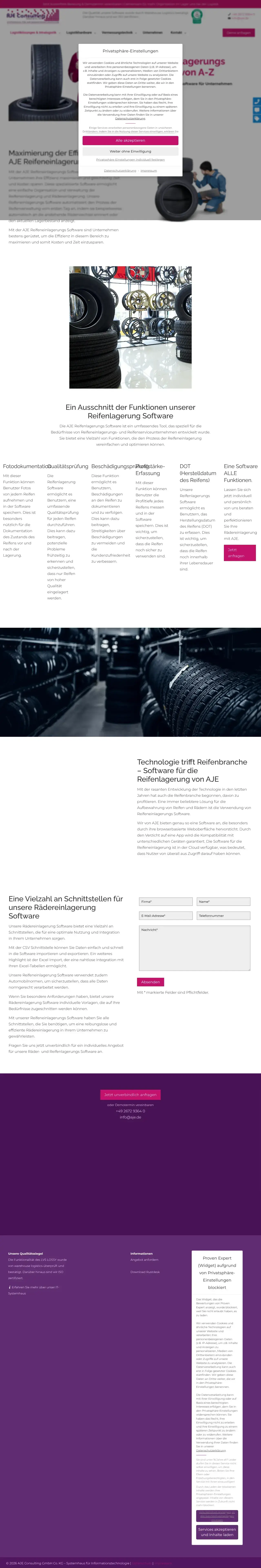 AJE Reifeneinlagerungs Software