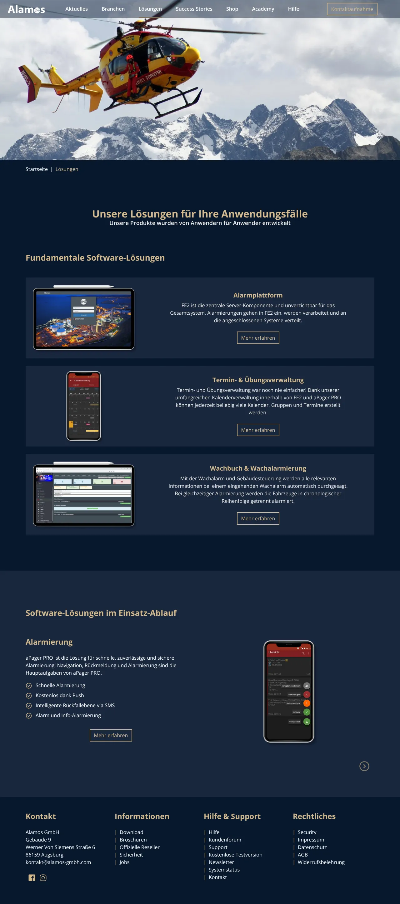 Vollständiger Screenshot von Alamos