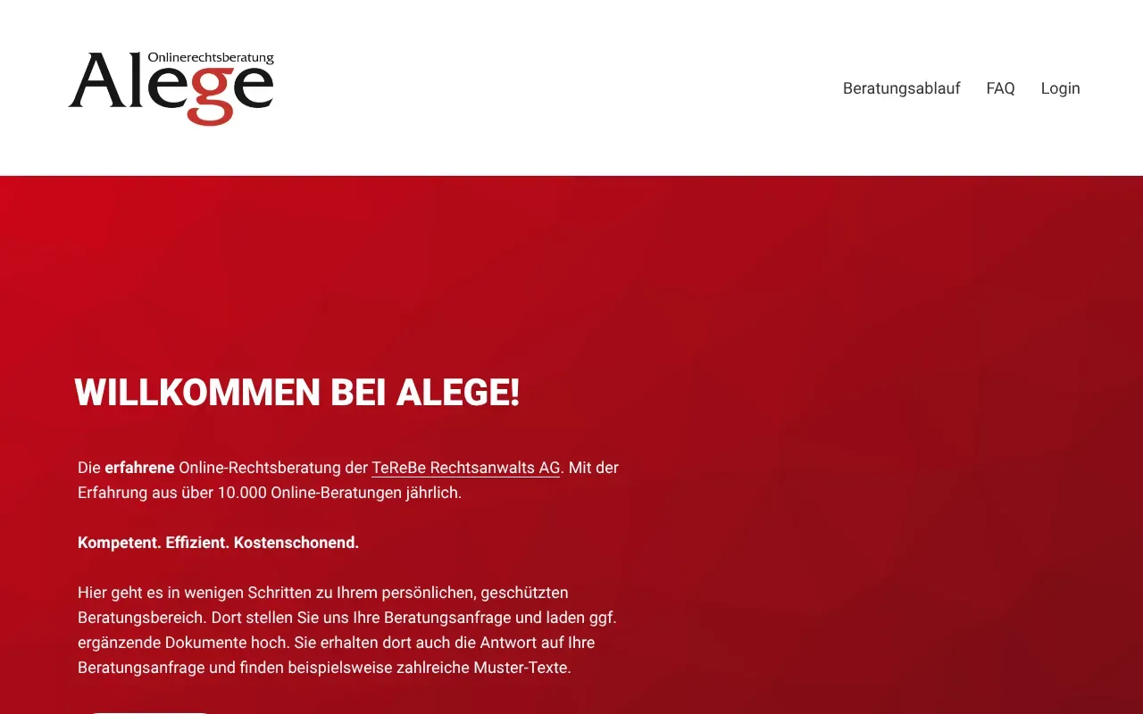Screenshot von Alege