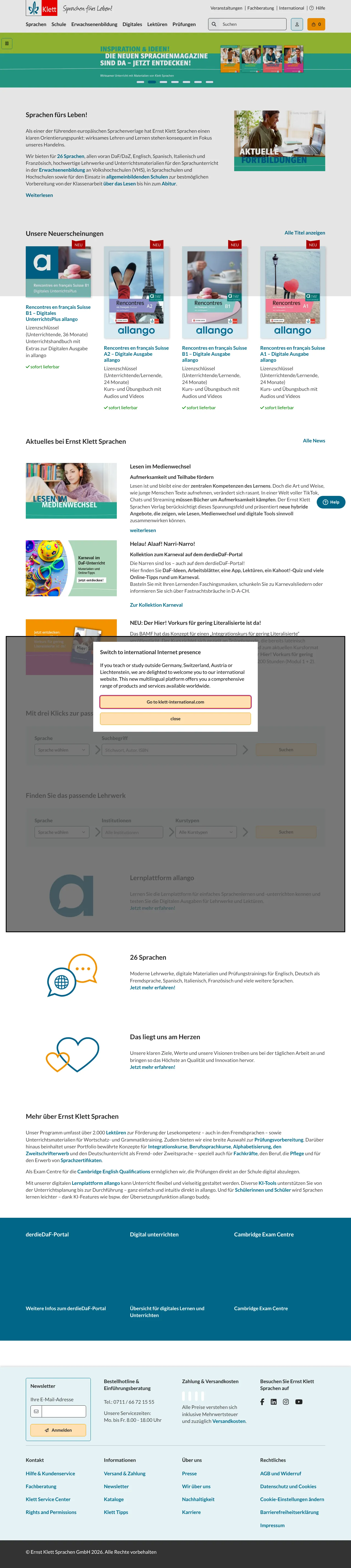 Vollständiger Screenshot von allango