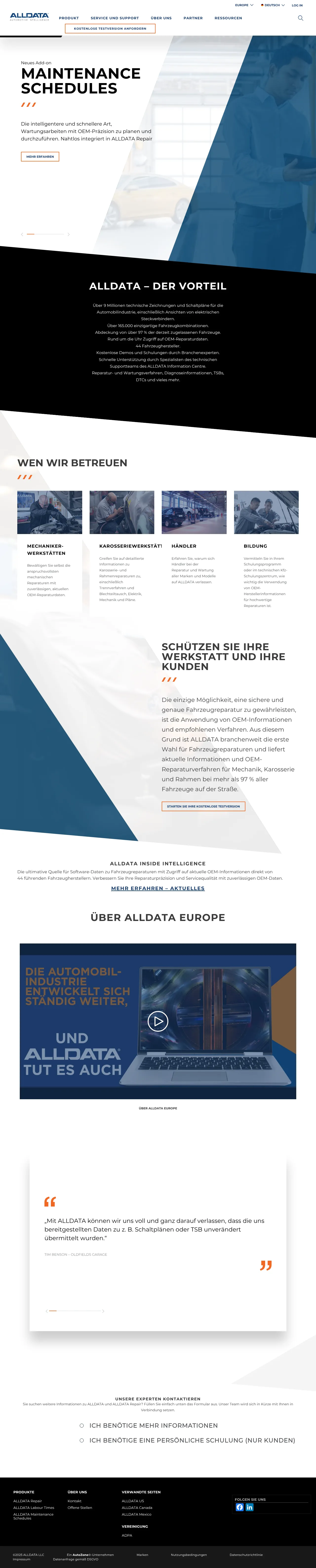 Vollständiger Screenshot von ALLDATA