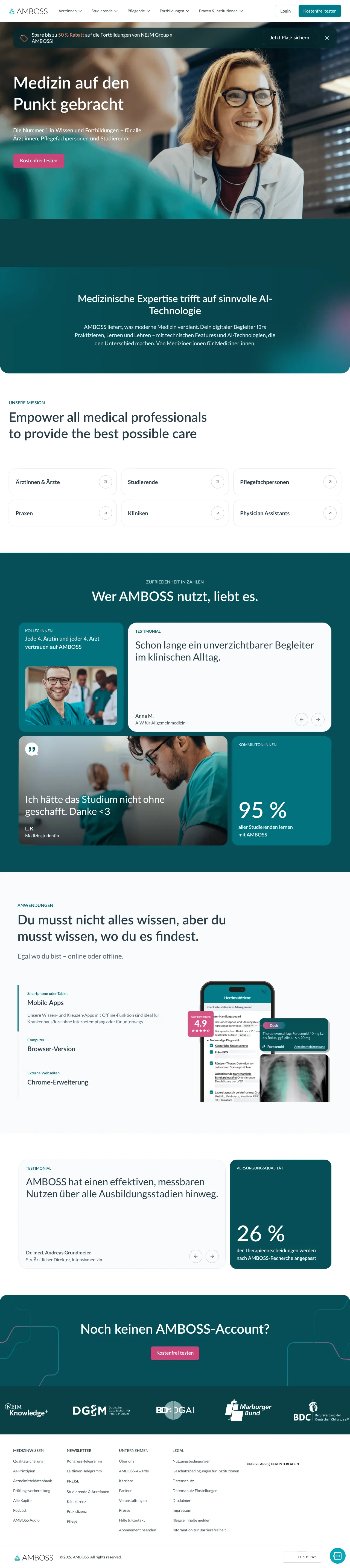 Vollständiger Screenshot von AMBOSS