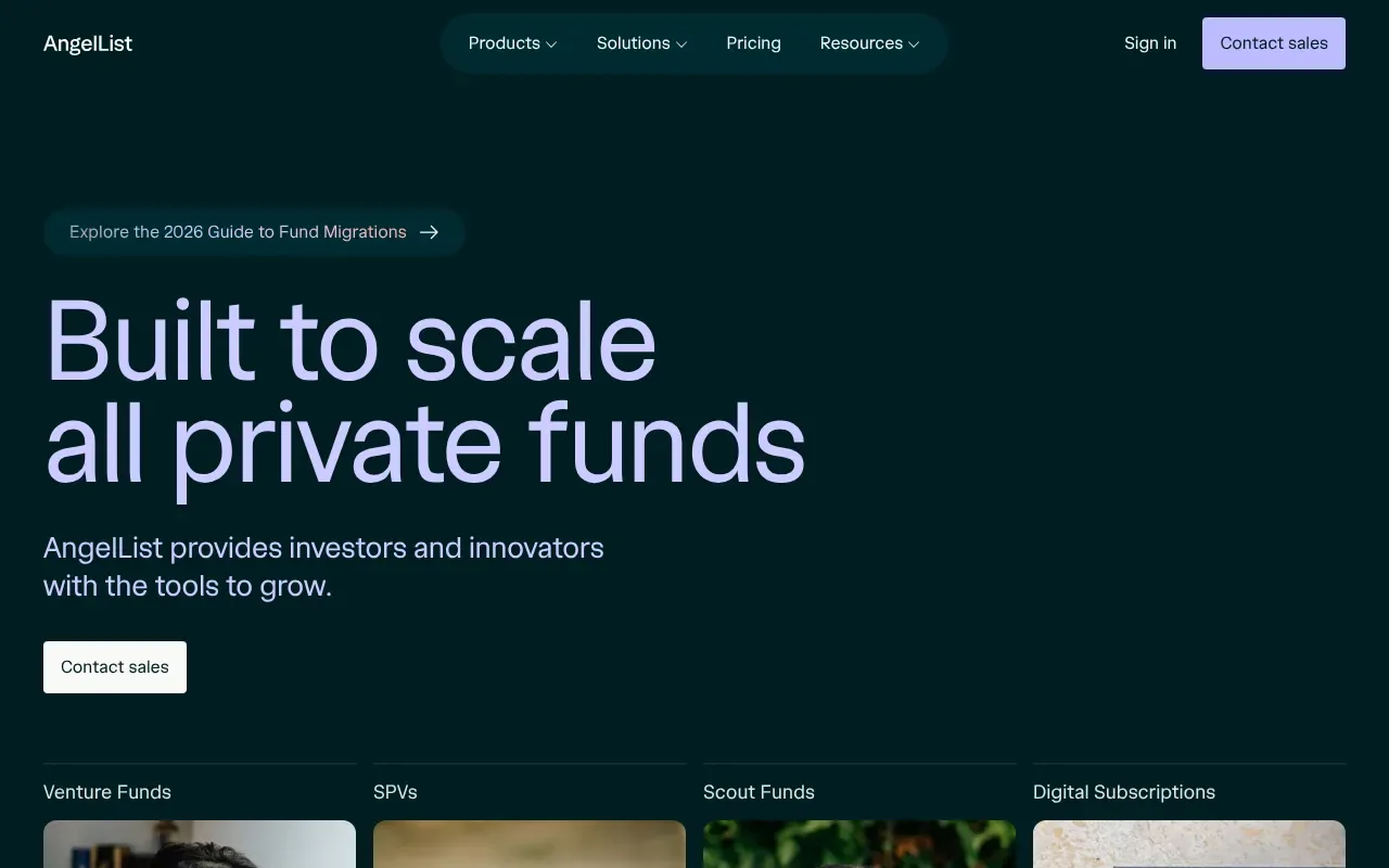 Screenshot von AngelList