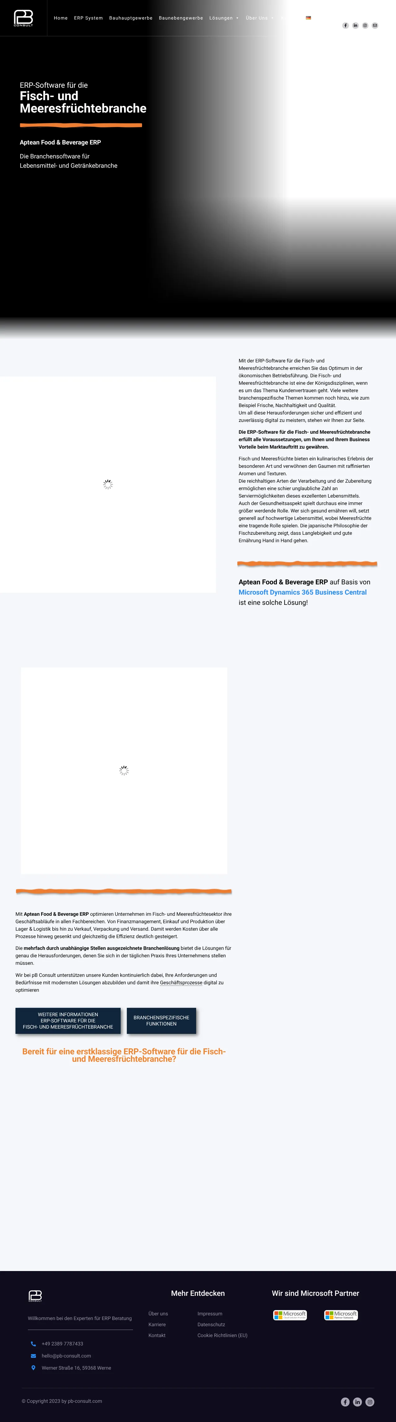 Vollständiger Screenshot von Aptean Food & Beverage ERP