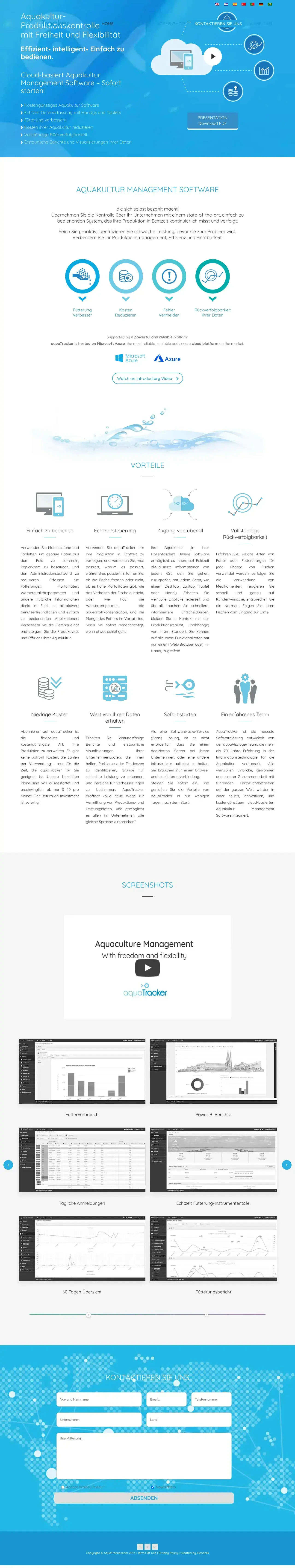 Vollständiger Screenshot von AquaTracker