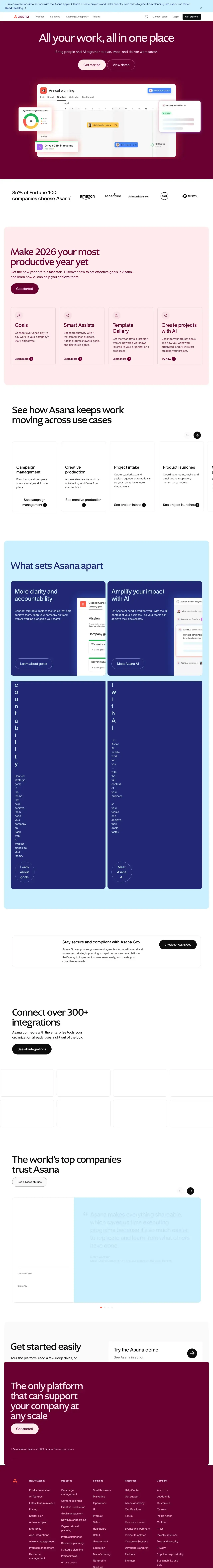 Vollständiger Screenshot von Asana