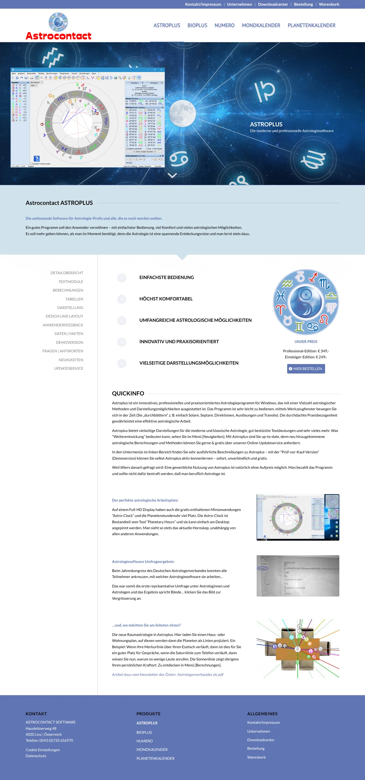 Vollständiger Screenshot von ASTROPLUS