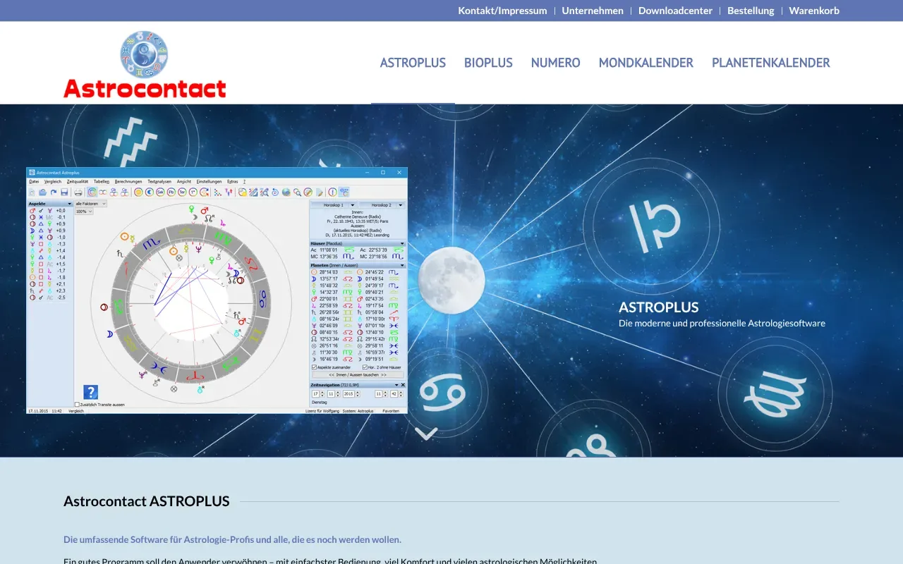 Screenshot von ASTROPLUS