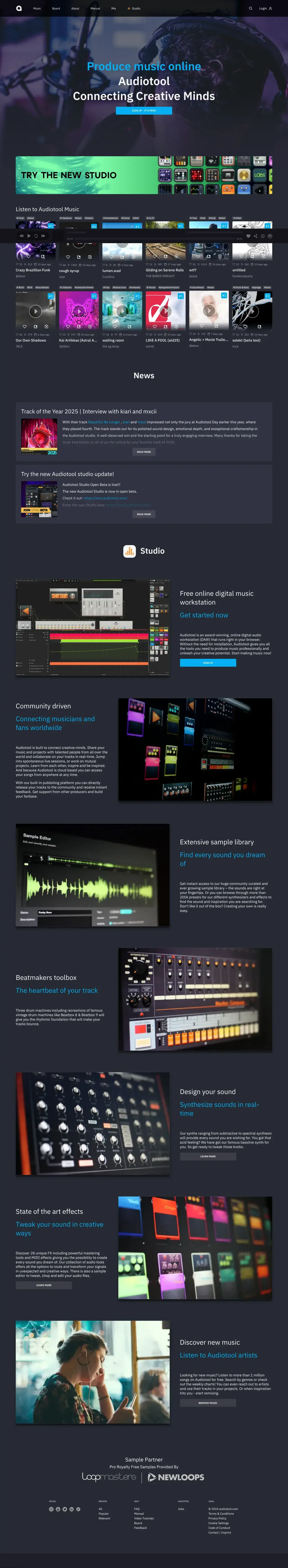Vollständiger Screenshot von Audiotool