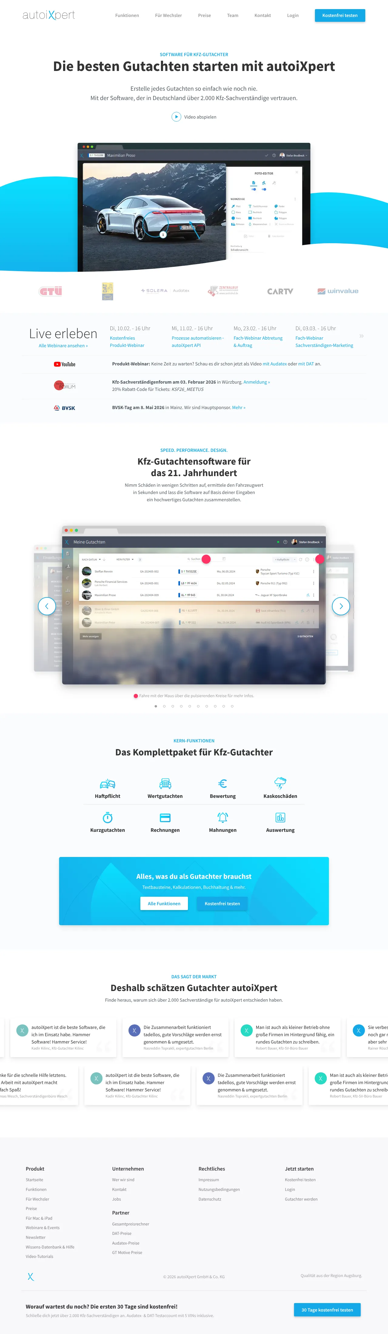 Vollständiger Screenshot von autoiXpert