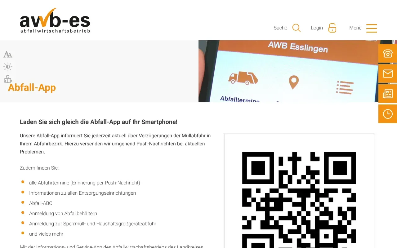 Screenshot von AWB-ES Abfall-App