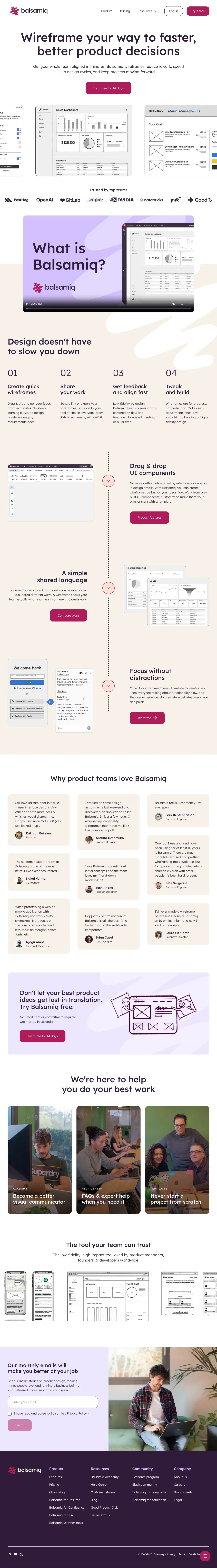 Vollständiger Screenshot von Balsamiq