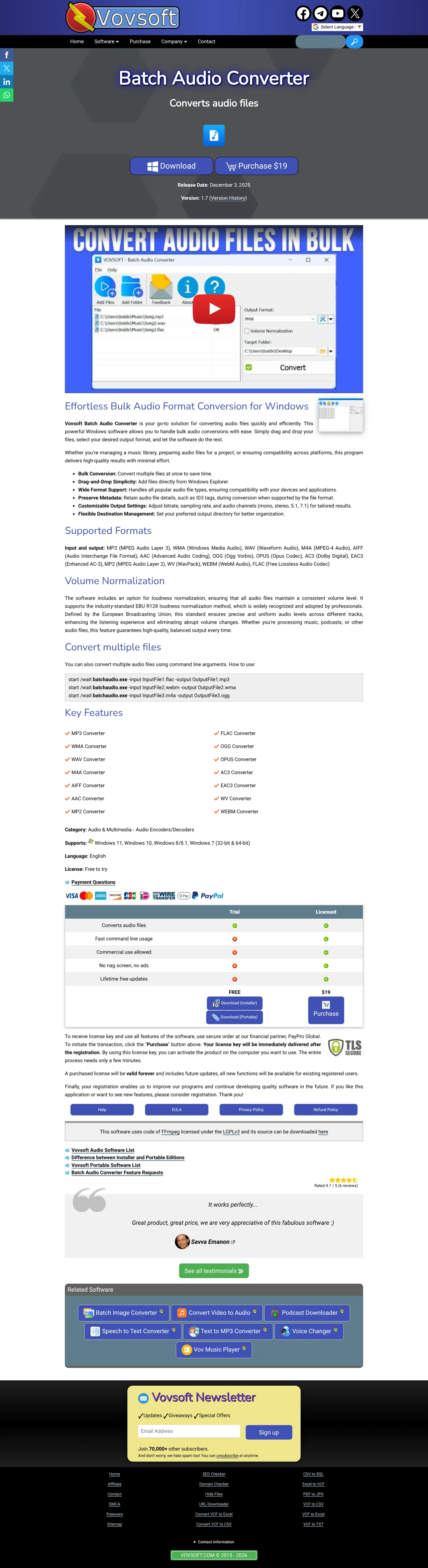 Vollständiger Screenshot von Batch Audio Converter