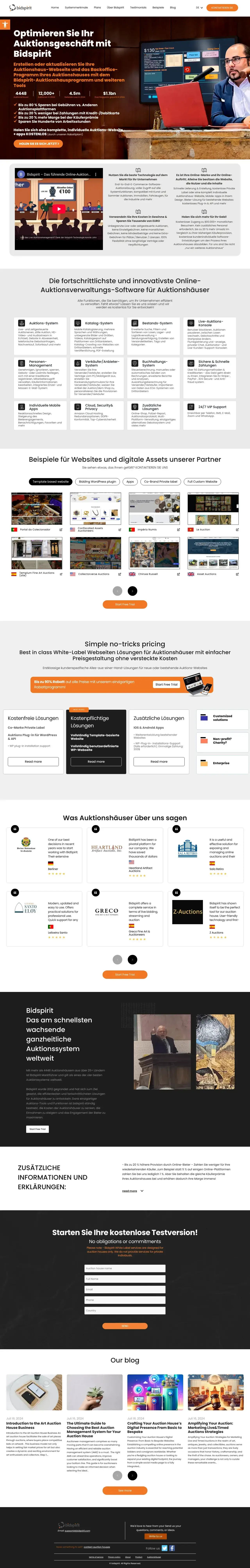 Vollständiger Screenshot von Bidspirit