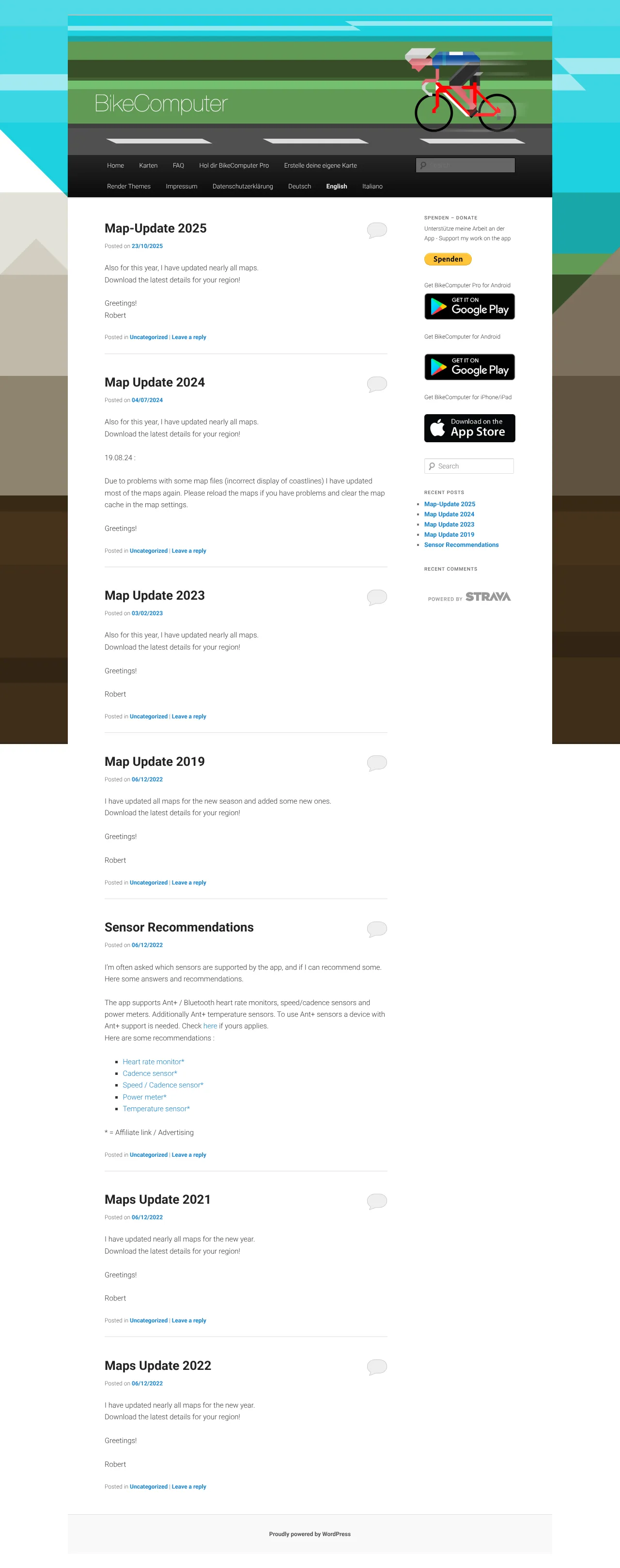 Vollständiger Screenshot von BikeComputer