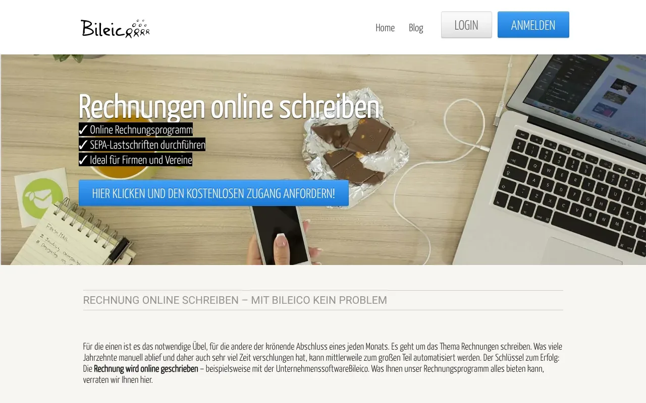 Screenshot von Bileico