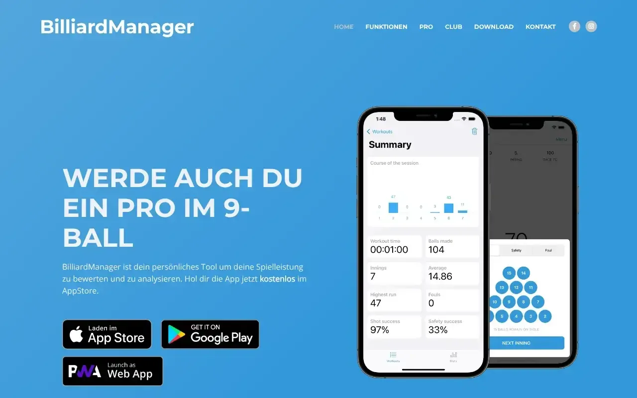 Screenshot von BilliardManager