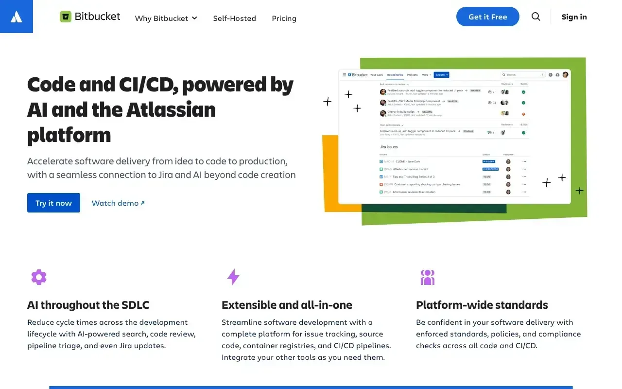 Screenshot von Bitbucket