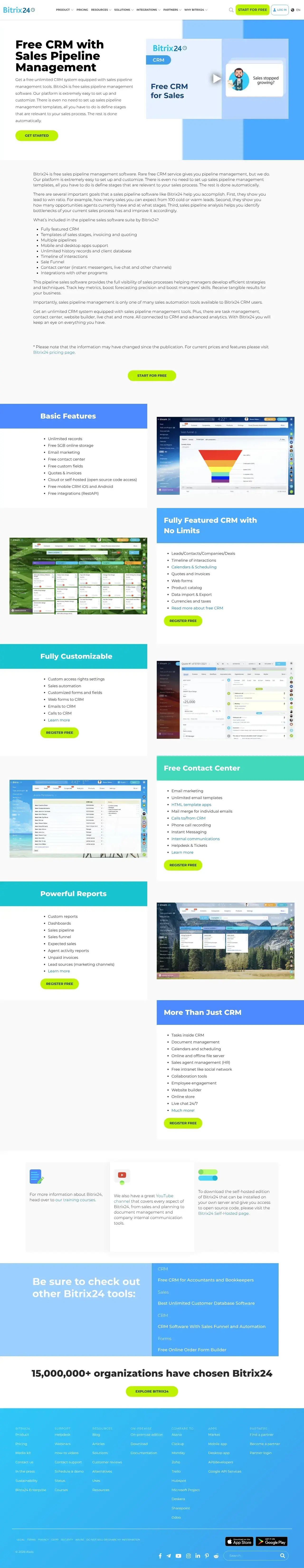 Vollständiger Screenshot von Bitrix24