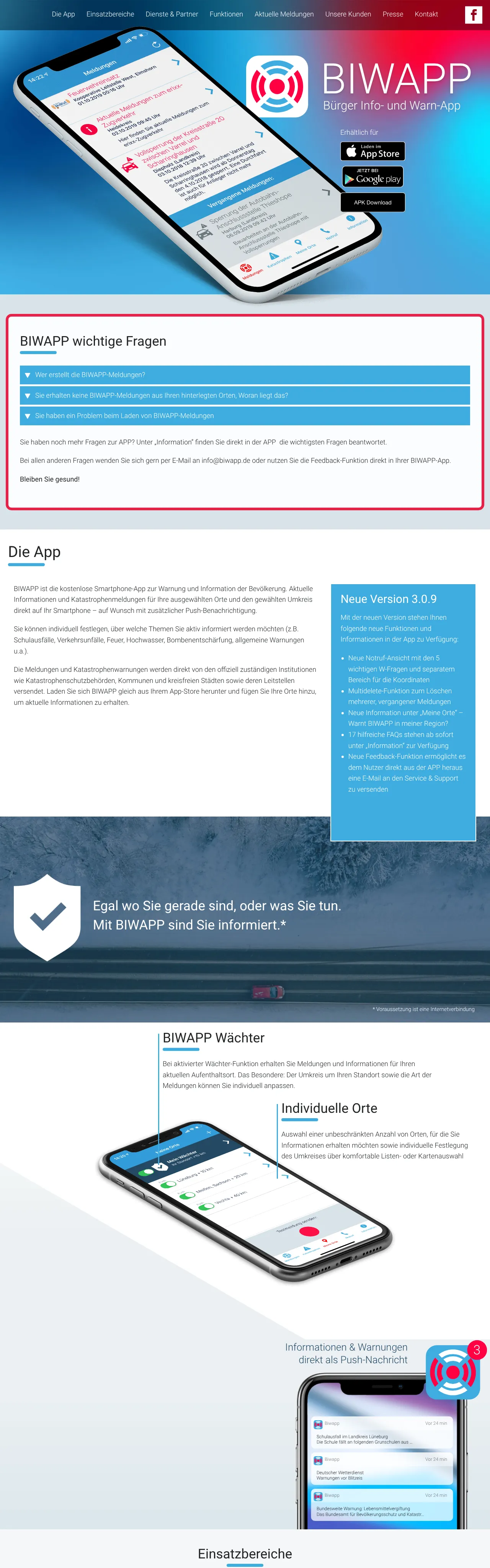 Vollständiger Screenshot von BIWAPP