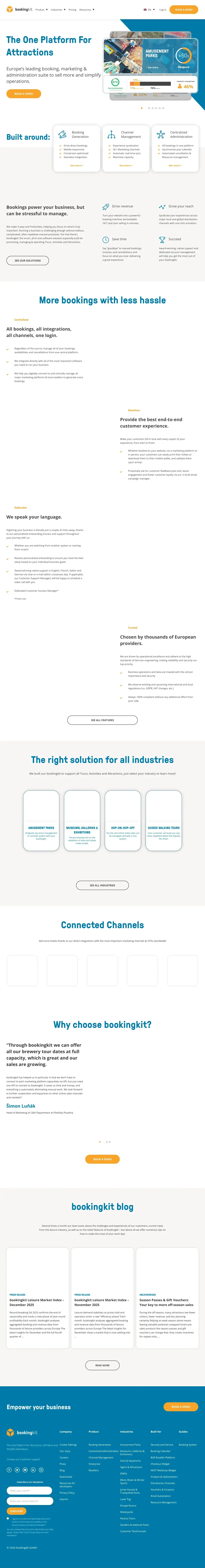 Vollständiger Screenshot von bookingkit
