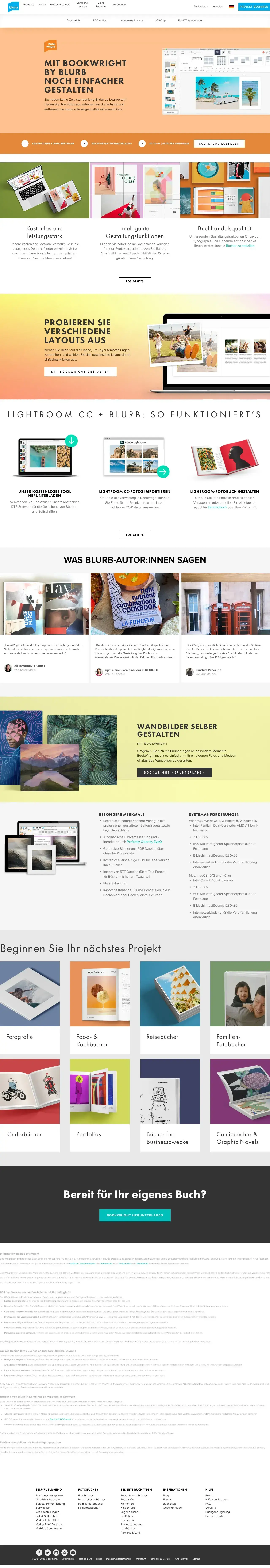 Vollständiger Screenshot von BookWright
