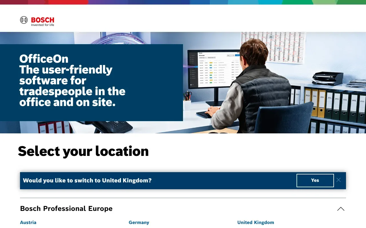 Screenshot von Bosch OfficeOn