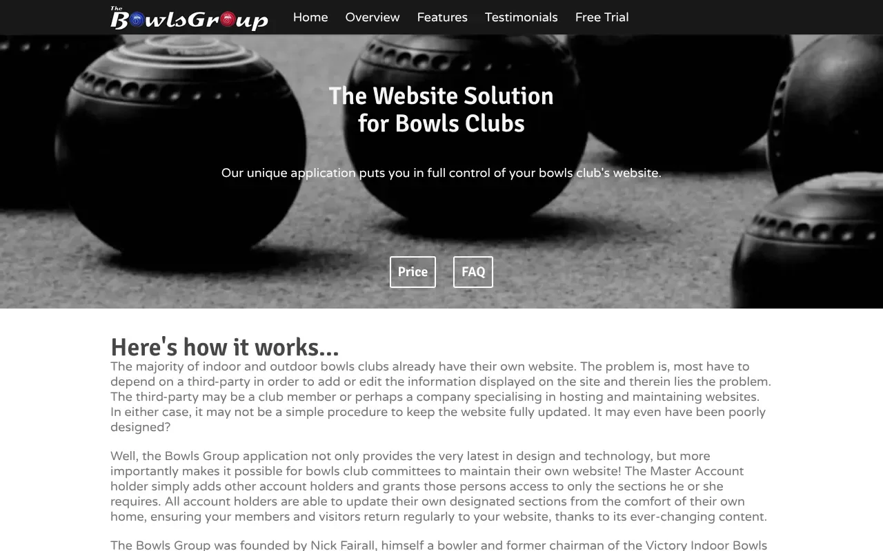 Bowls Group Website Application