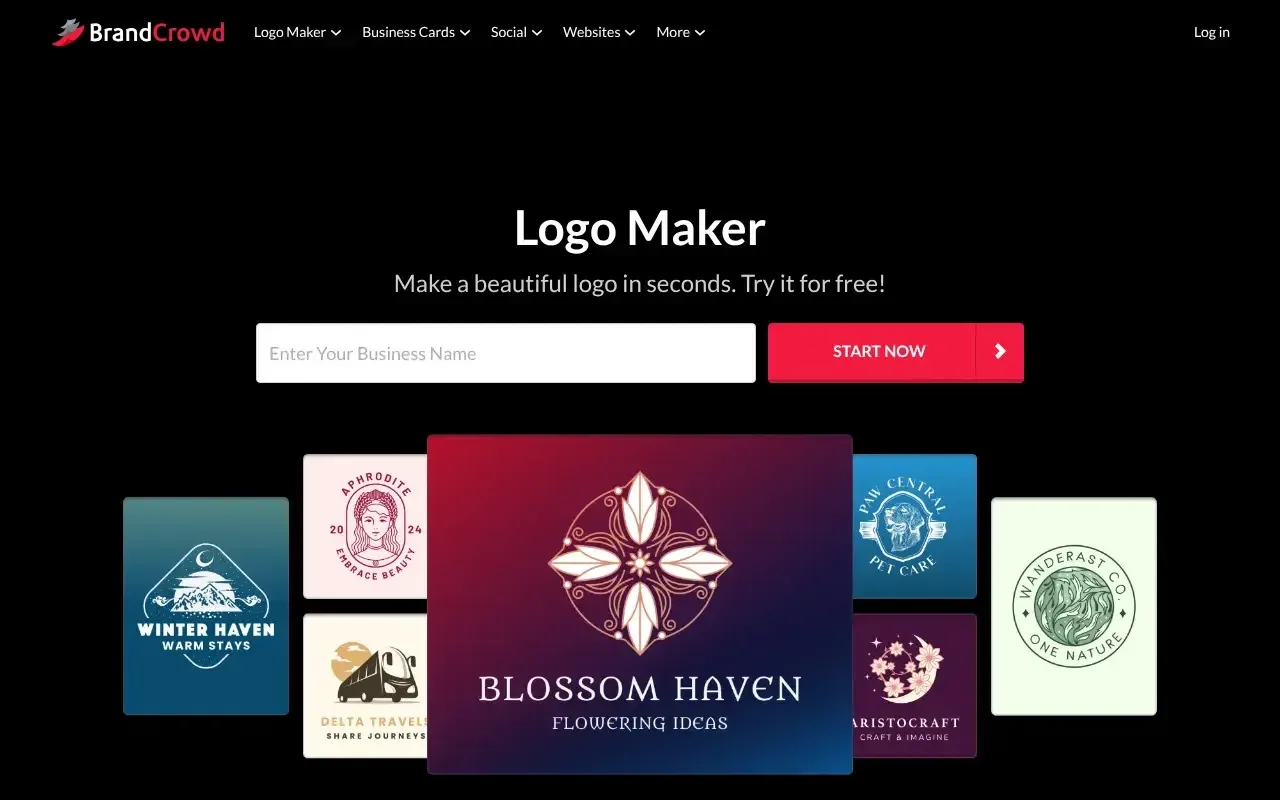 Screenshot von BrandCrowd