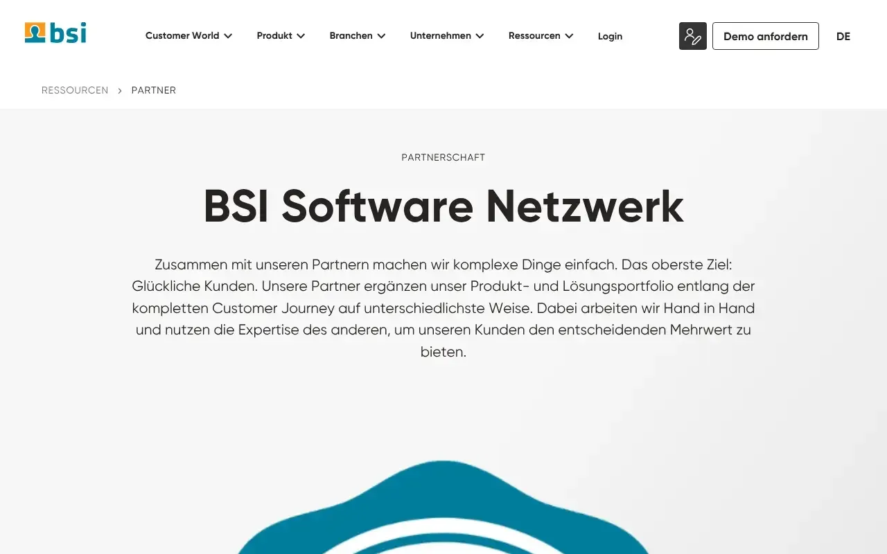 Screenshot von BSI Customer Suite