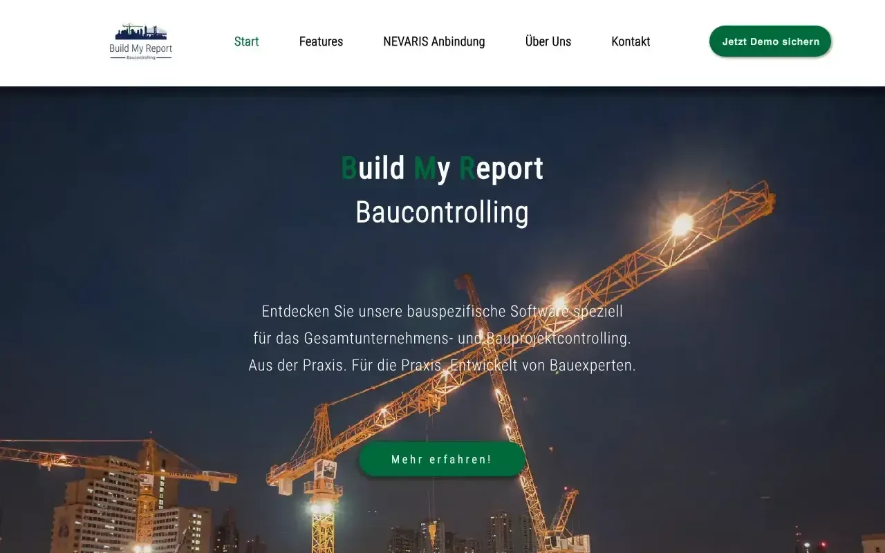 Screenshot von BuildMyReport