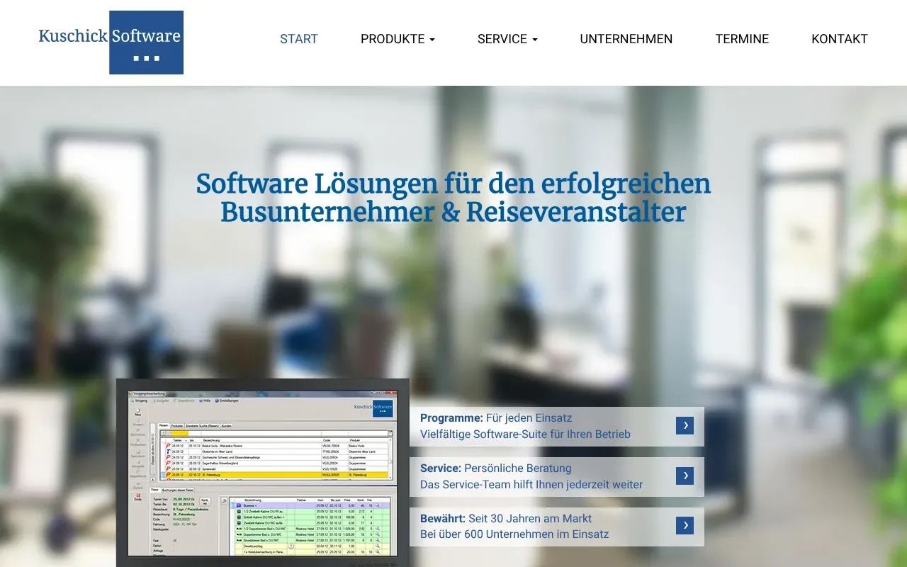 Screenshot von BusPro.net