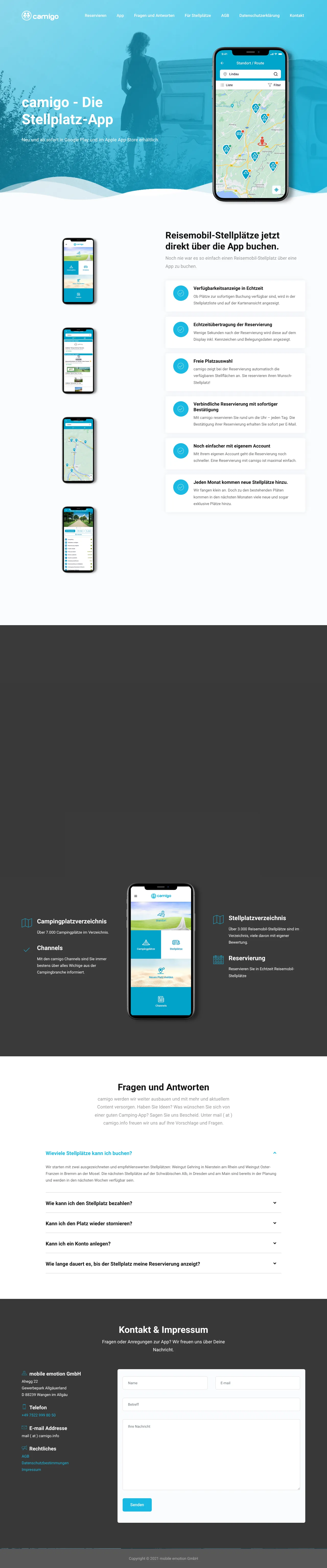 Vollständiger Screenshot von camigo