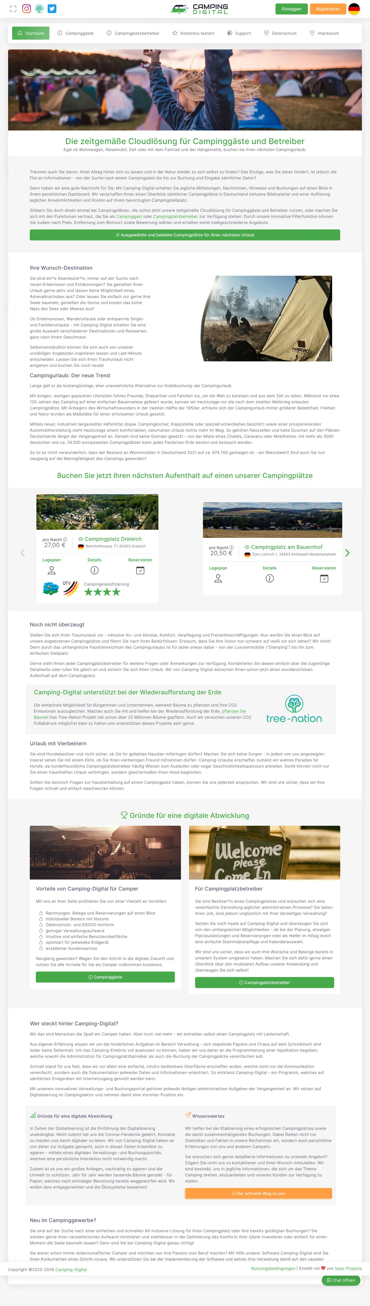 Vollständiger Screenshot von Camping-Digital
