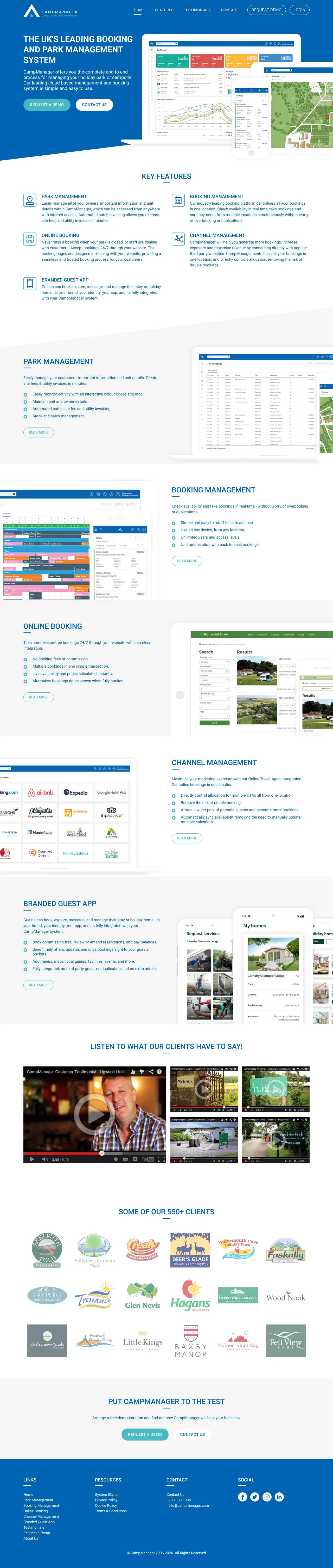 Vollständiger Screenshot von CampManager