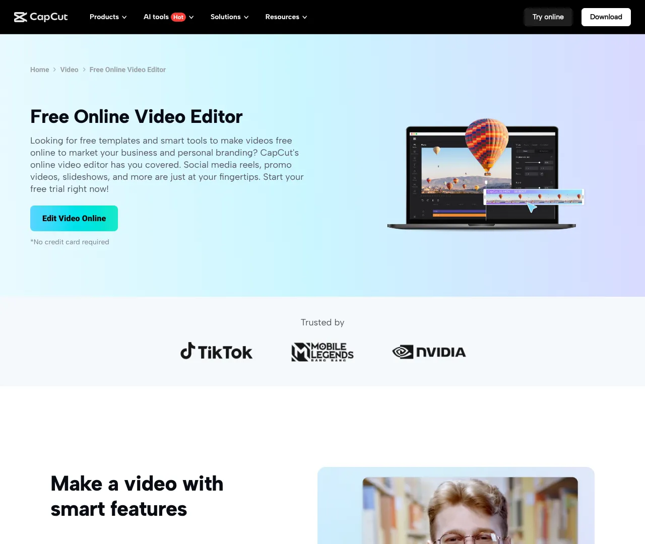 Vollständiger Screenshot von CapCut