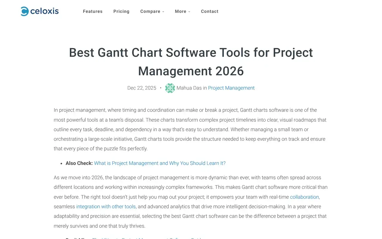 Screenshot von Celoxis