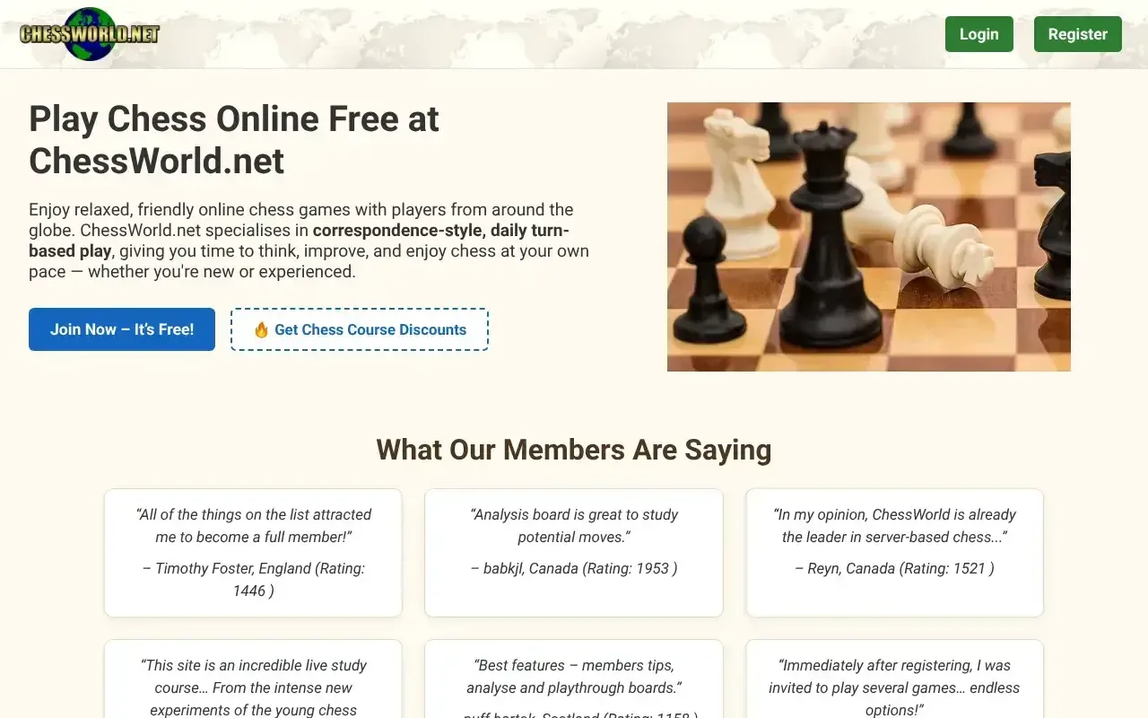 Screenshot von ChessWorld.net