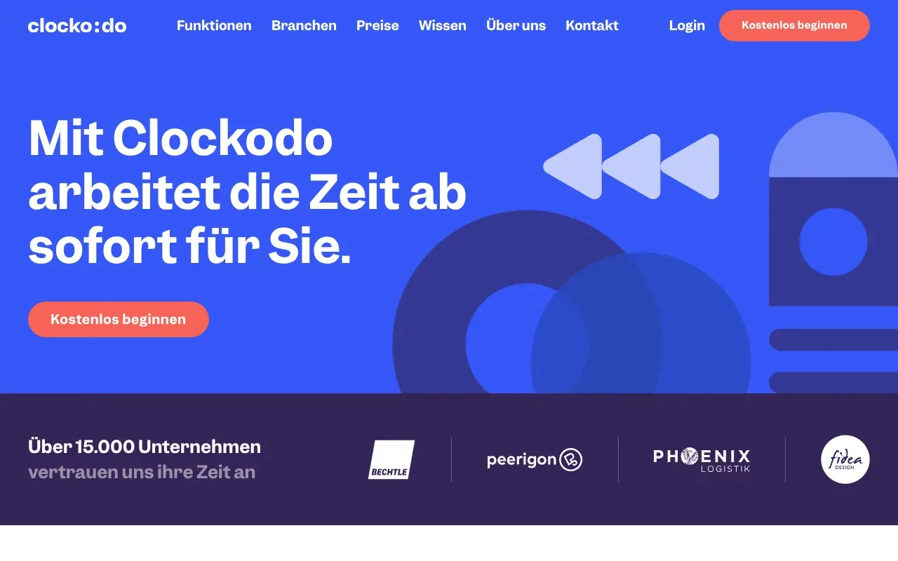 Screenshot von Clockodo