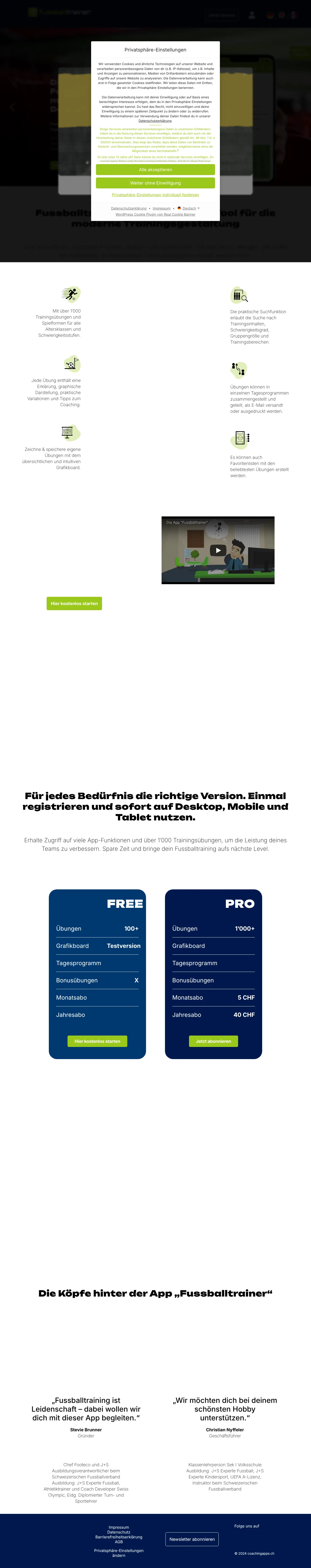 Vollständiger Screenshot von CoachingApps