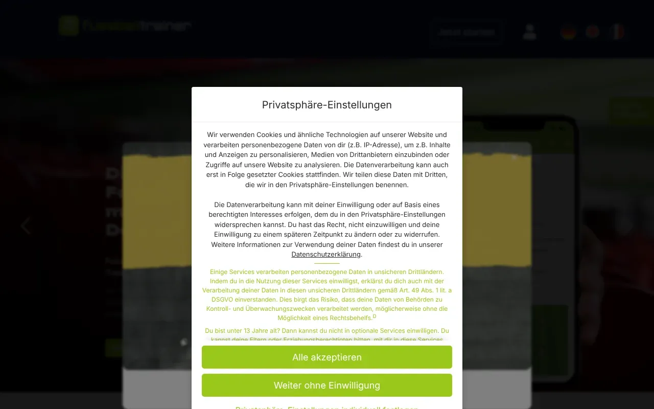Screenshot von CoachingApps