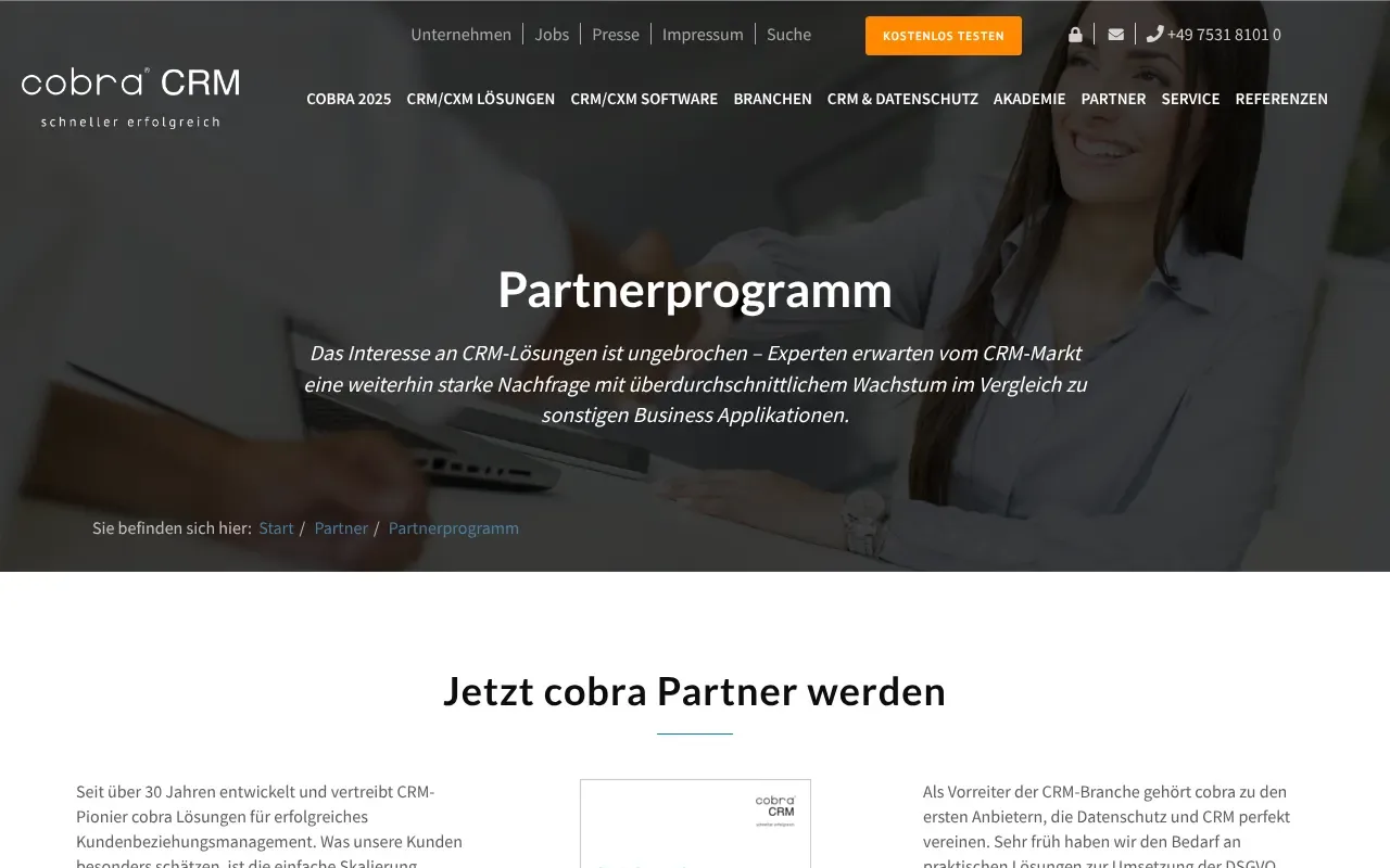 Screenshot von cobra CRM