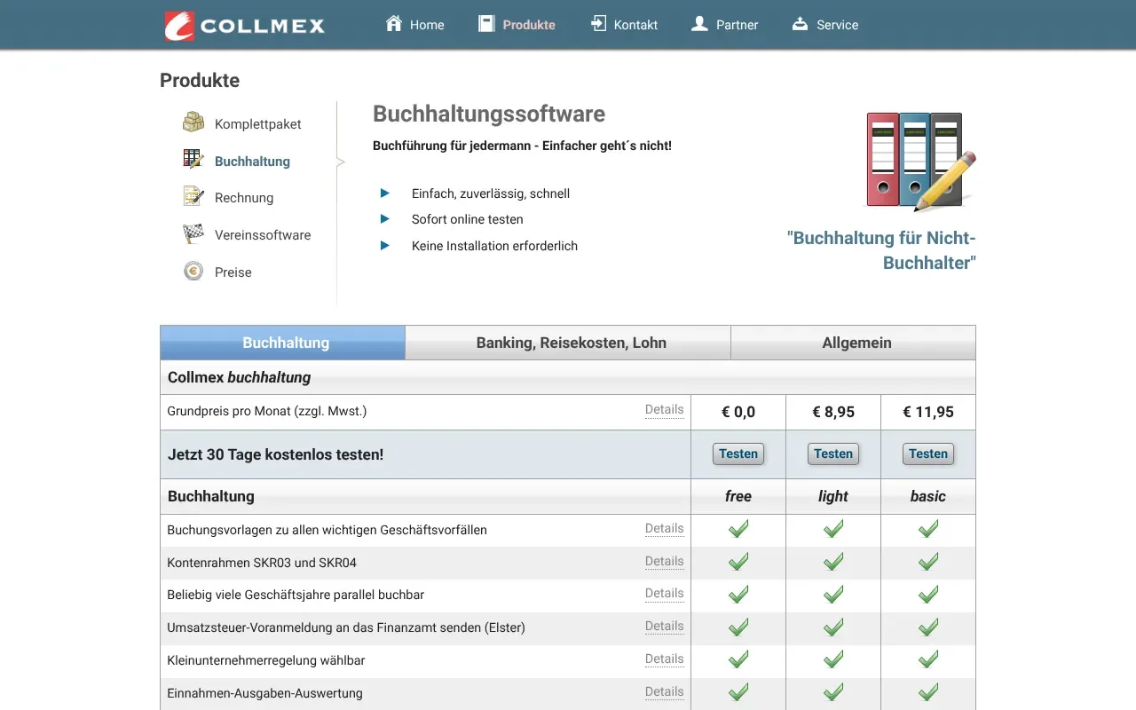 Screenshot von Collmex