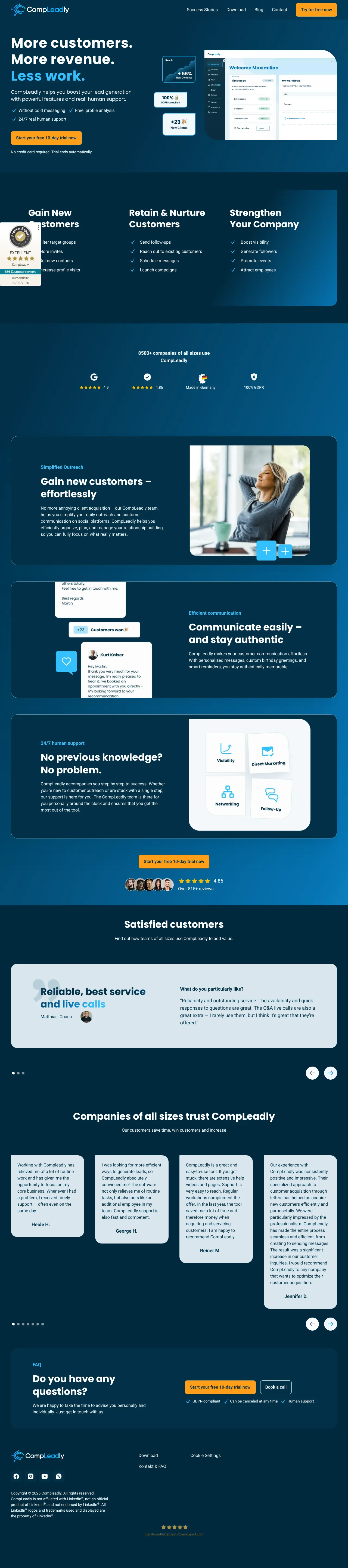 Vollständiger Screenshot von CompLeadly